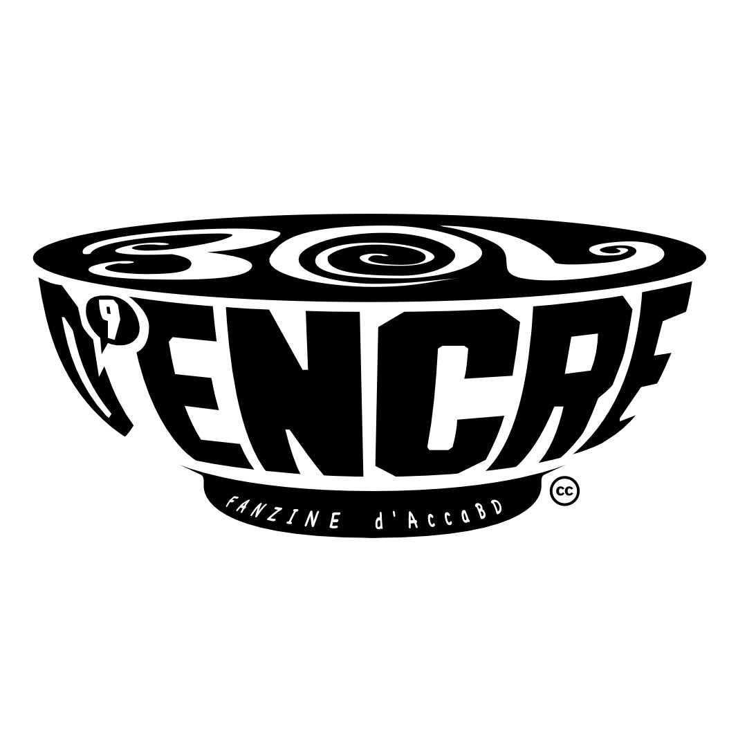 Logo Bol d’Encre en noir et blanc : BOL forme la surface liquide et D’ENCRE dessine le récipient.